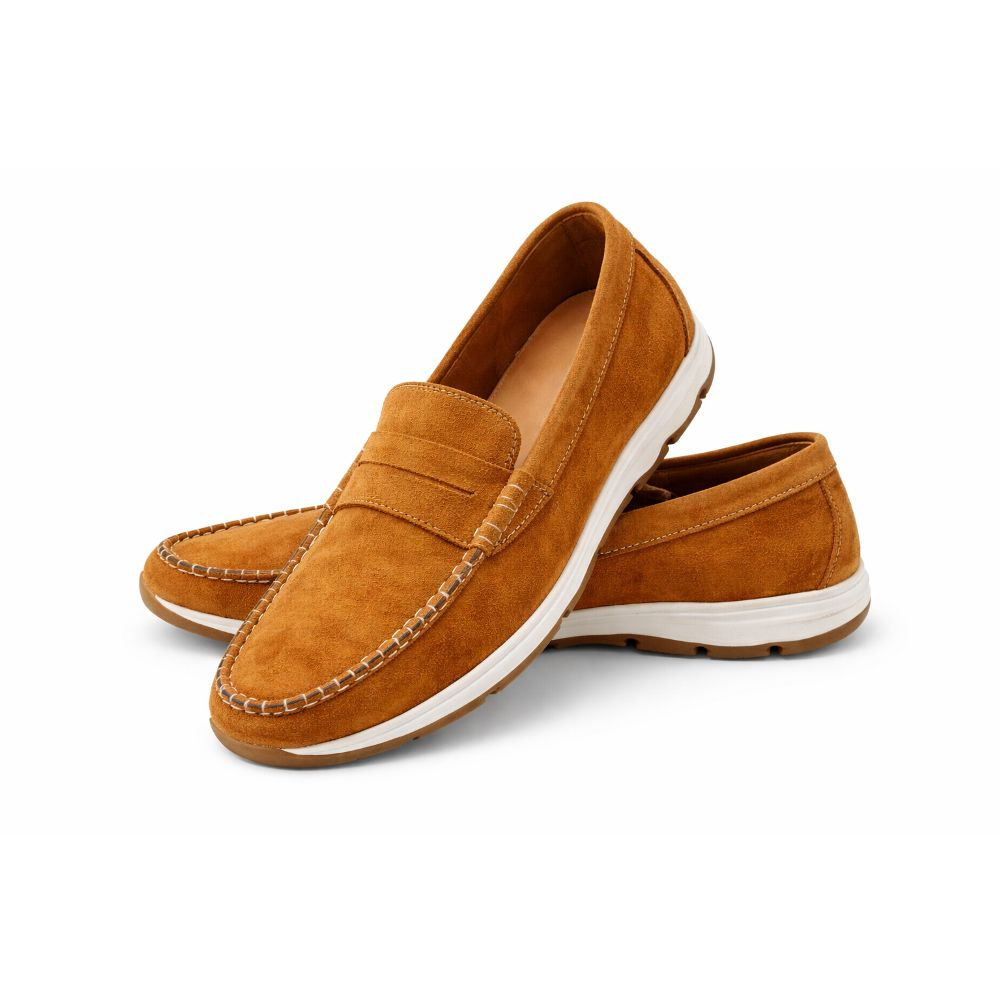 Mens Suede Loafers with Rubber Sole
